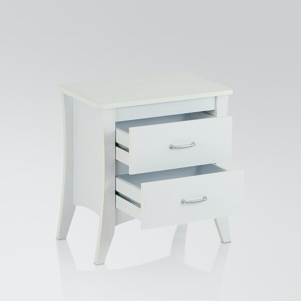 Aoolive Wooden Night Table Nightstand for Bedroom in White - - 35577045