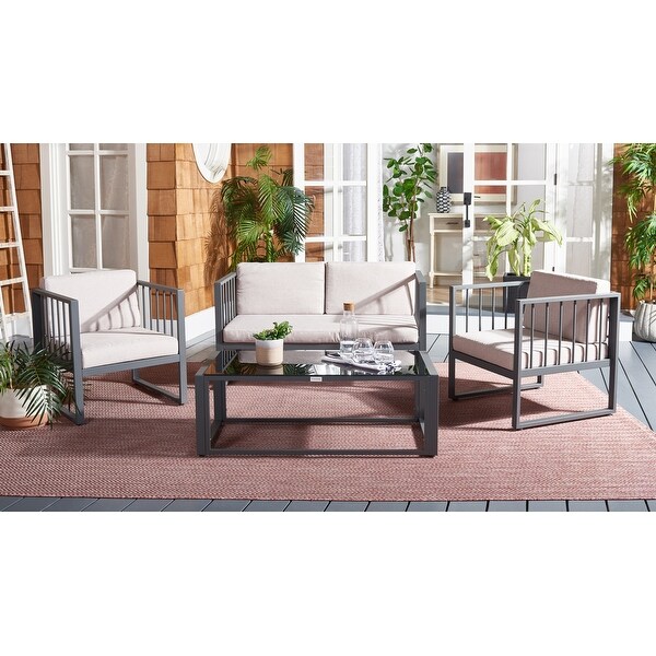 SAFAVIEH Outdoor Holyoke 4 Pc Living Set