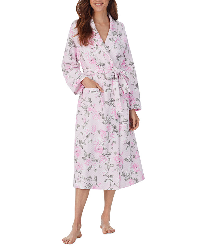 Eileen West Women's Diamond Quilted Ballet Wrap Robe