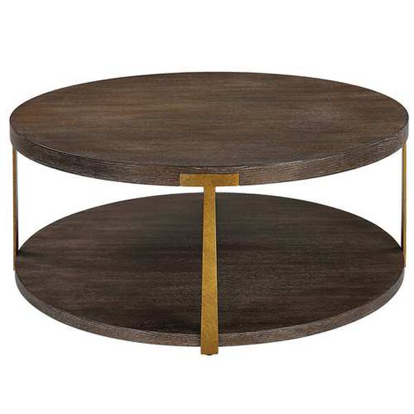 Palisade Rich Coffee and Natural Round Wood Coffee Table