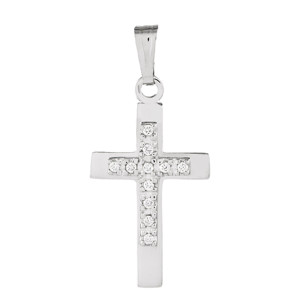 LeStage® Cape Cod  SS Cross with CZ Stones