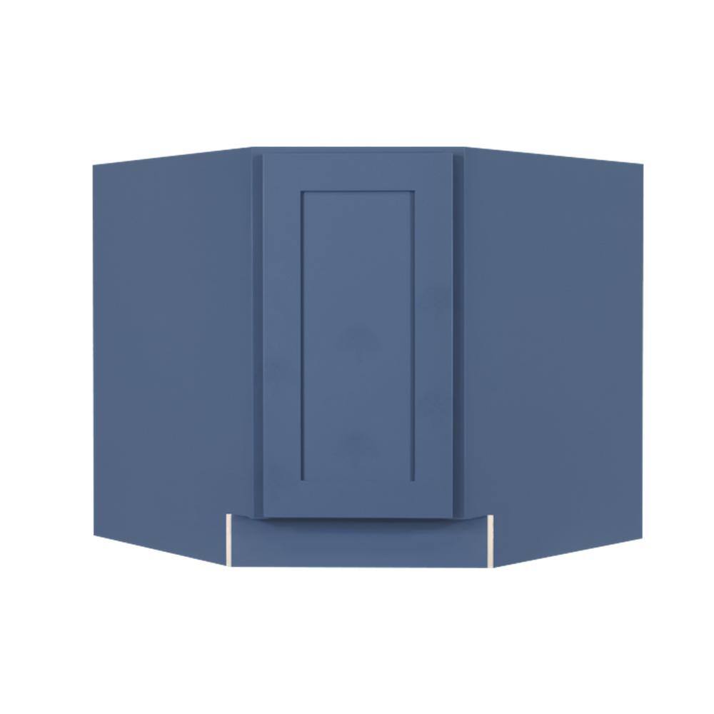 LIFEART CABINETRY Lancaster Blue Plywood Shaker Stock Assembled Base Corner Kitchen Cabinet (36 in. W x 34.5 in. H x 24 in. D) ALB-BDC36