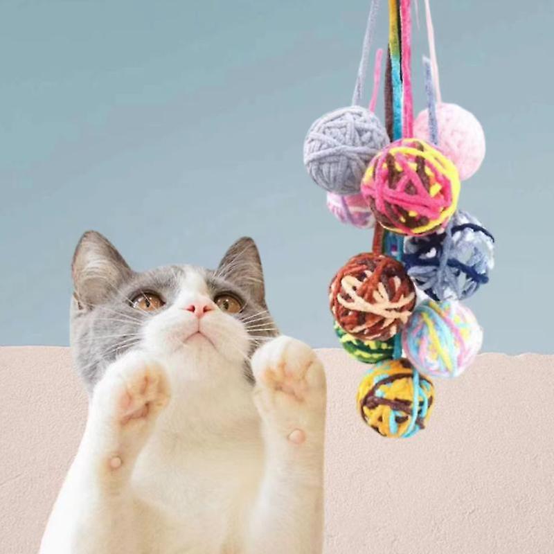 Lave Cat Toy Knitting Wool Ball Colorful Pet Scratch Ball Chew Eco-friendly Toy Animals Gift