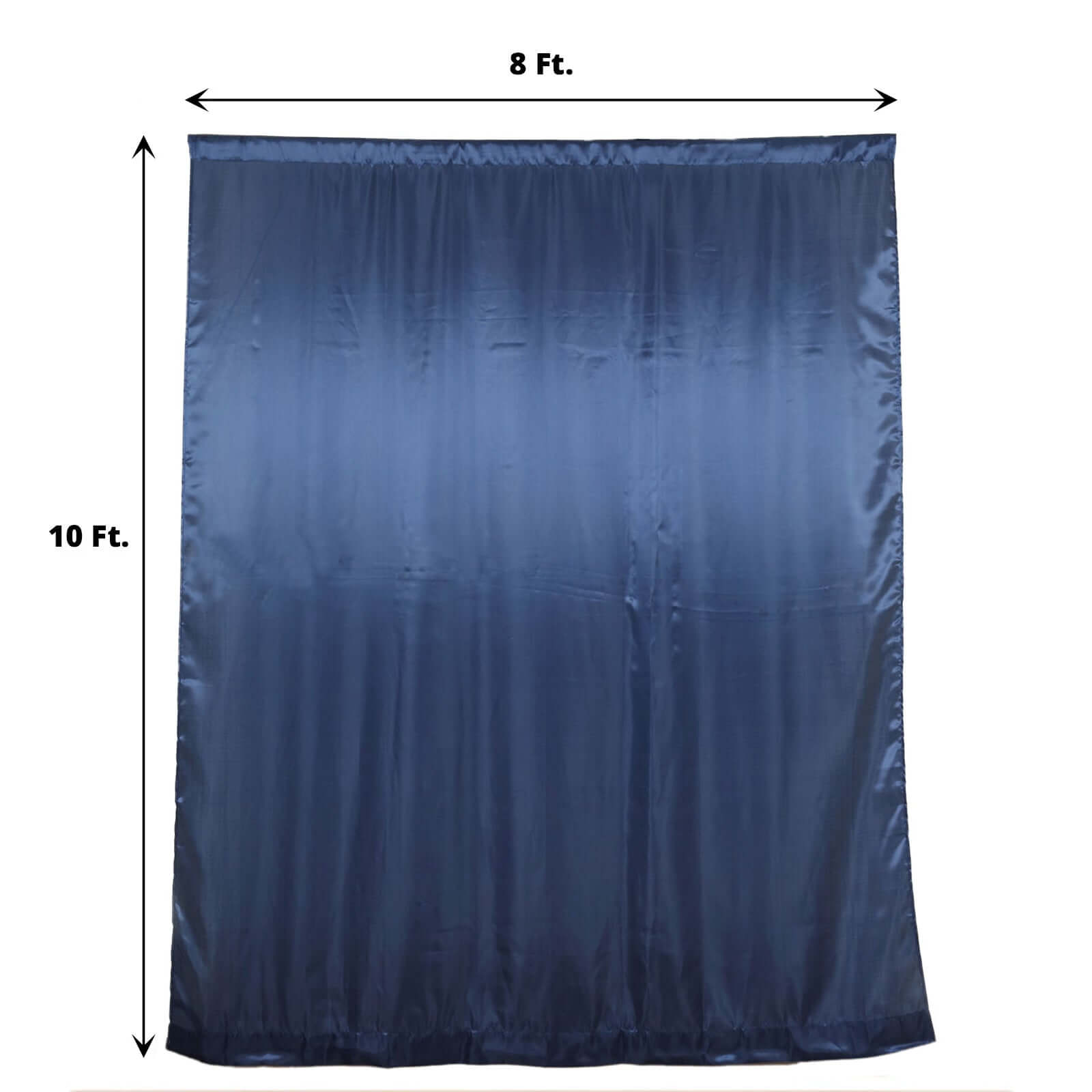 Navy Blue Satin Backdrop Drape Curtain, Photo Booth Event Divider Panel - 8ftx10ft