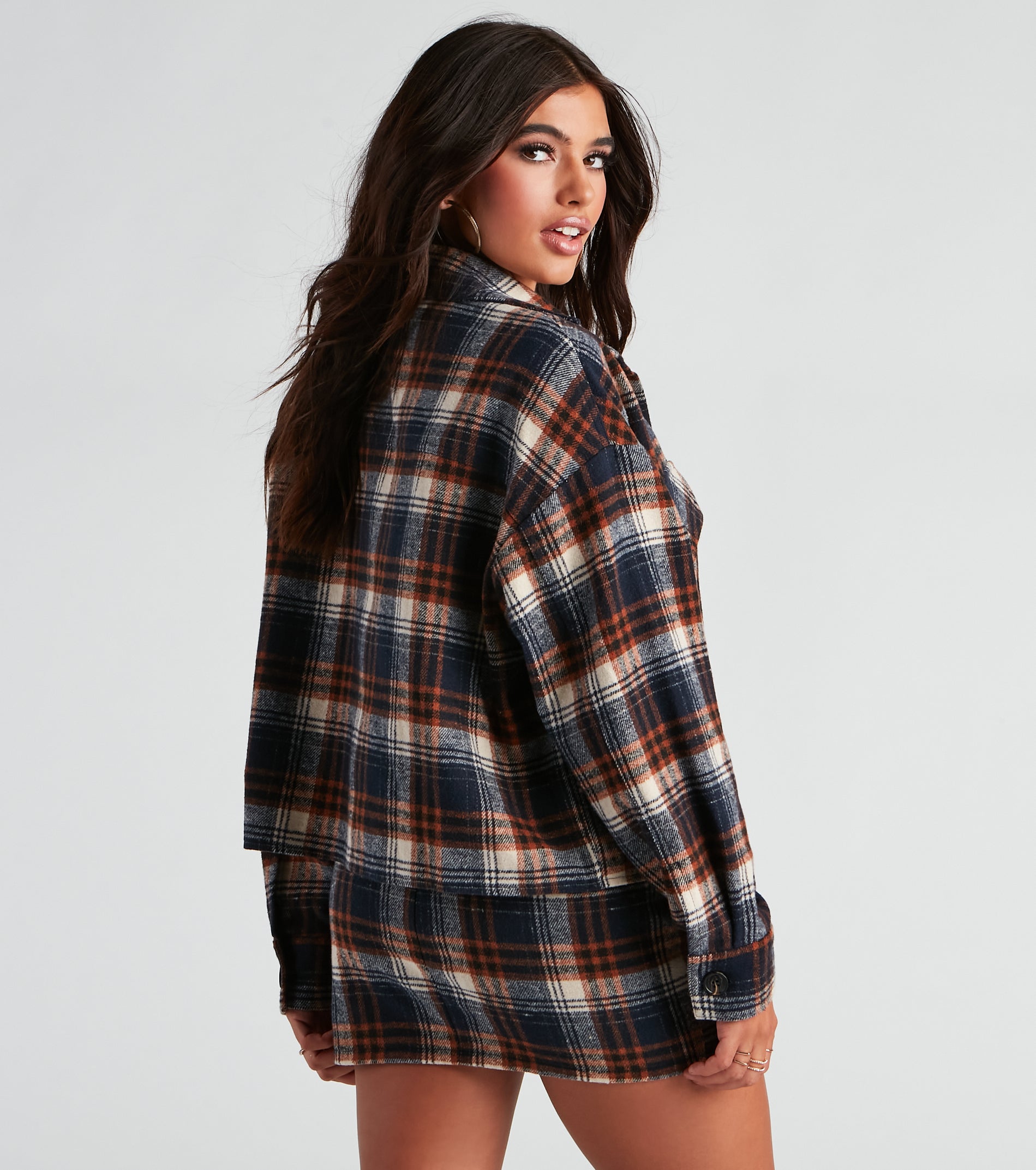 Hometown Girl Plaid Crop Shacket