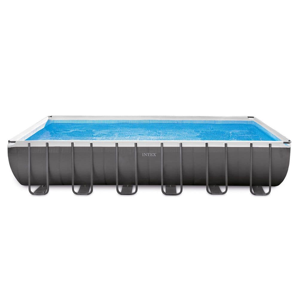 Intex 24 ft. x 12 ft. x 52 in. Ultra XTR Rectangular Pool, Filter, Vacuum, and Skimmer 26363EH + 28001E + 28000E