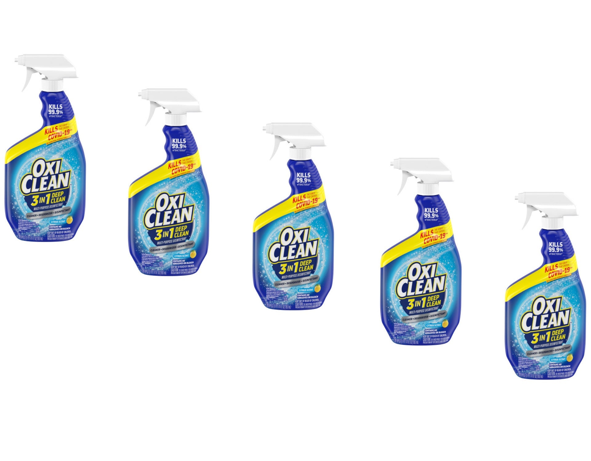 OxiClean 3 in 1 Deep Clean Multi-purpose Disinfectant Spray, 30 Ounce - Pack of 5