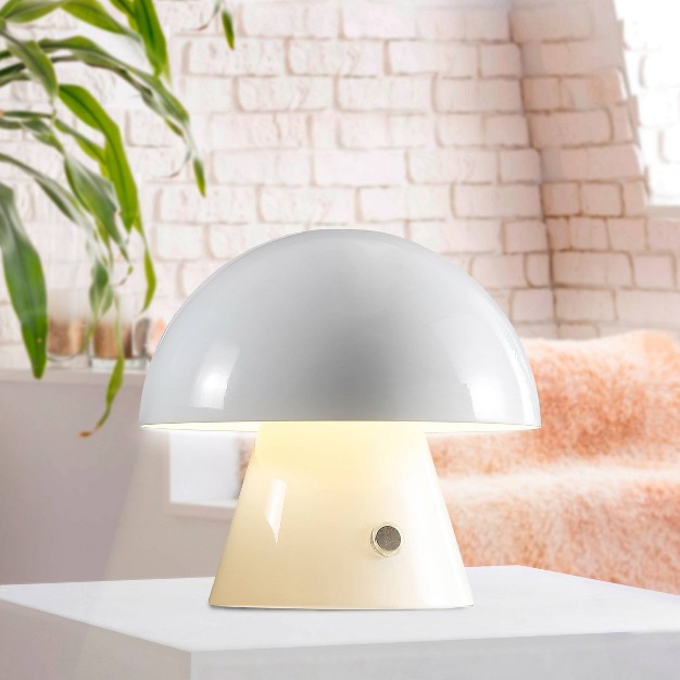 Porcini Contemporary Bohemian Rechargeable cordless Iron Integrated Led Mushroom Table Lamp Jonathan Yfeb