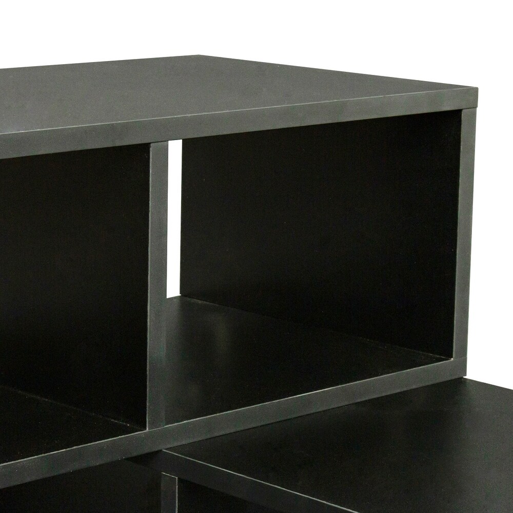 Double L Shaped TV Stand Entertainment Center Display Shelf