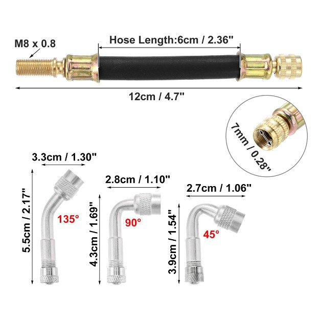 6 Multi Degree 45 90 135 Adapter For Car Gold Tone 8 Pcs