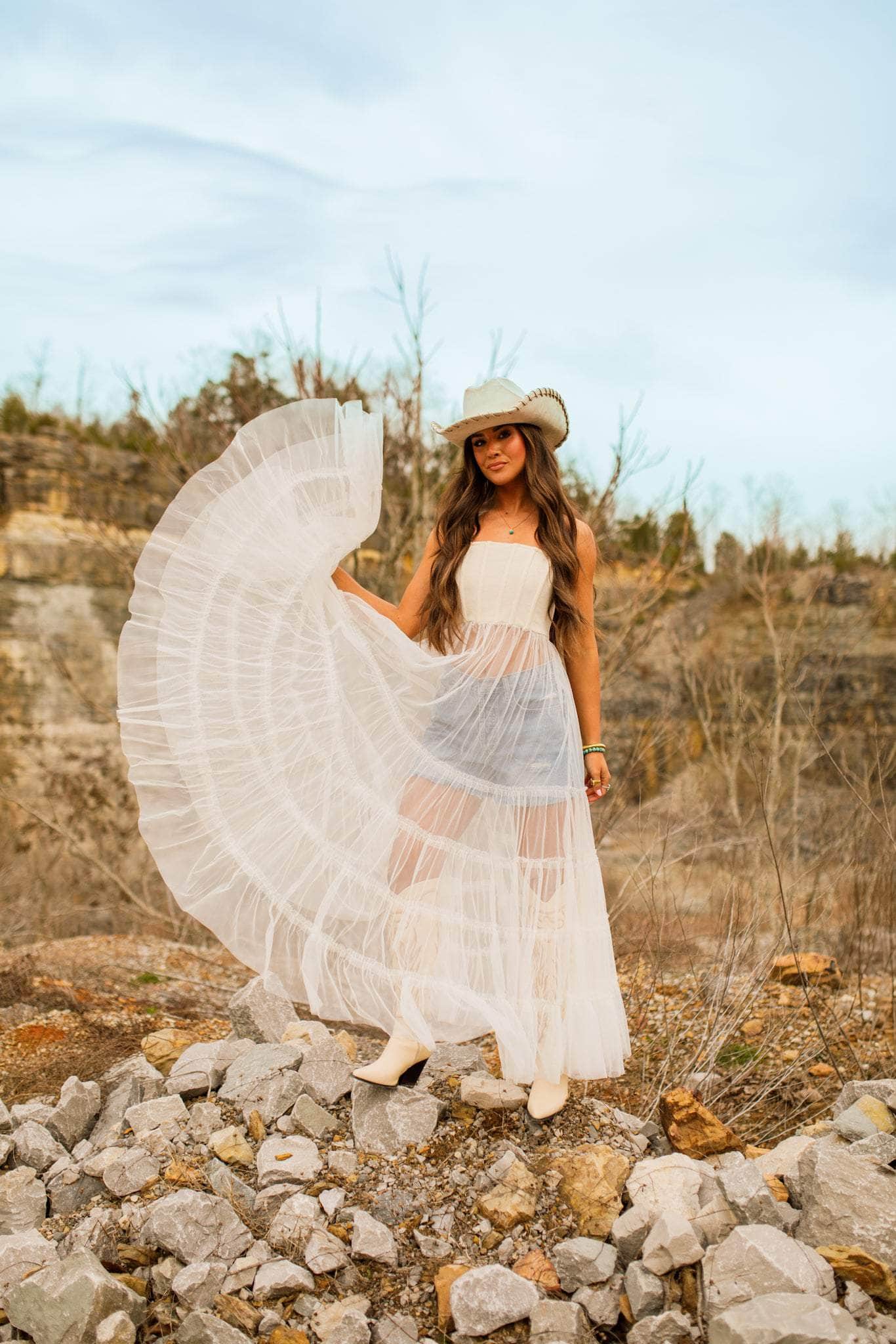 Corset Tulle Maxi Top