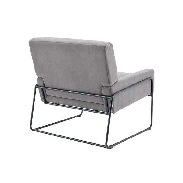 Modern Industrial Slant Armchair with Metal Frame