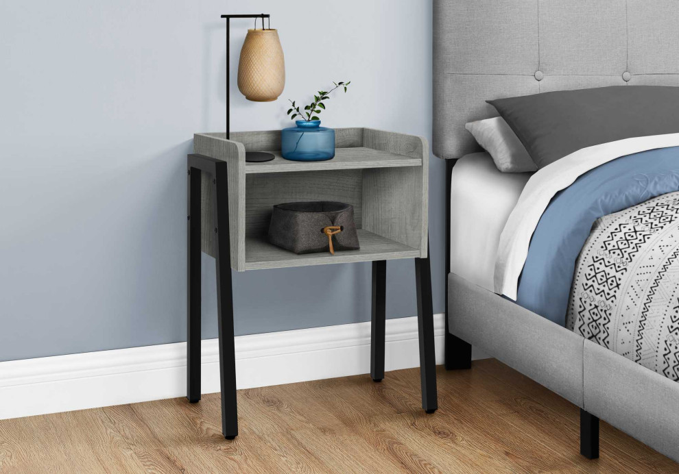 HomeRoots 23 quotRectangular Grey and Black Metal Accent Table   Transitional   Side Tables And End Tables   by UStradeENT LLC  Houzz