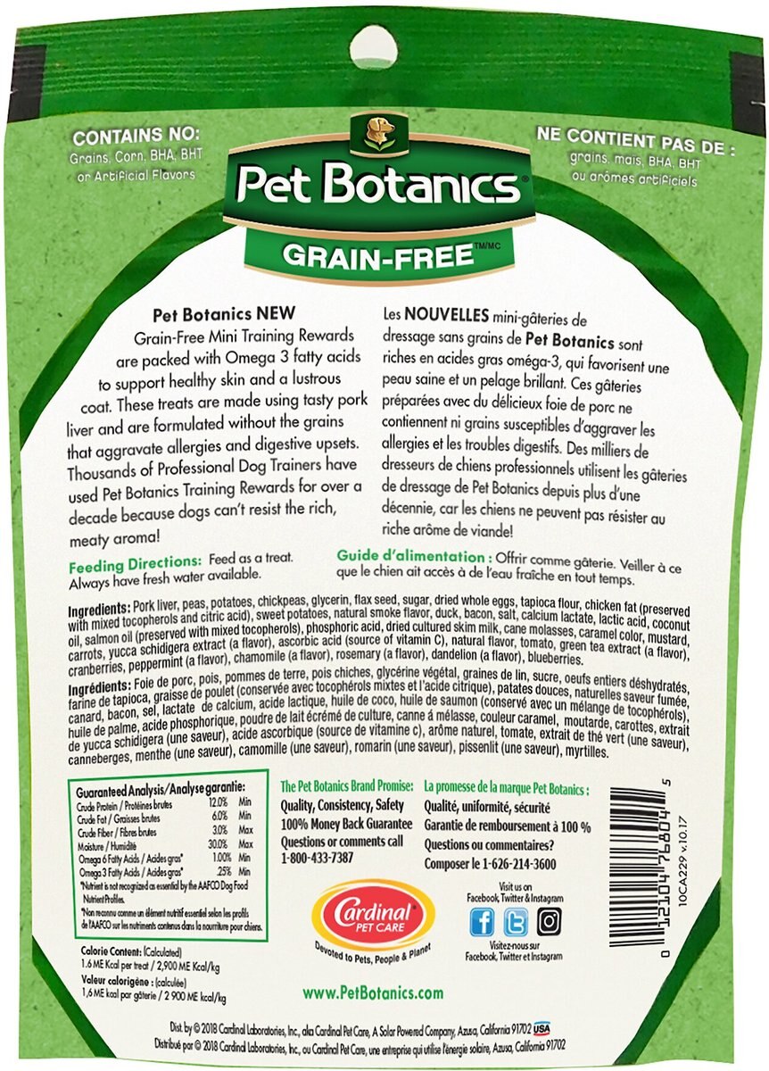 Pet Botanics Mini Training Reward Duck and Bacon Flavor Grain-Free Dog Treats