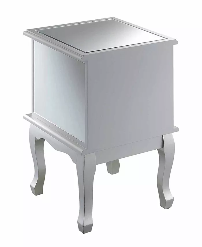 Convenience Concepts Gold Coast Victoria Mirrored 2 Drawer End Table