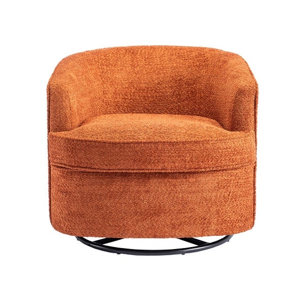 Swivel Accent Chair Living Room Round Barrel Armchair， Orange