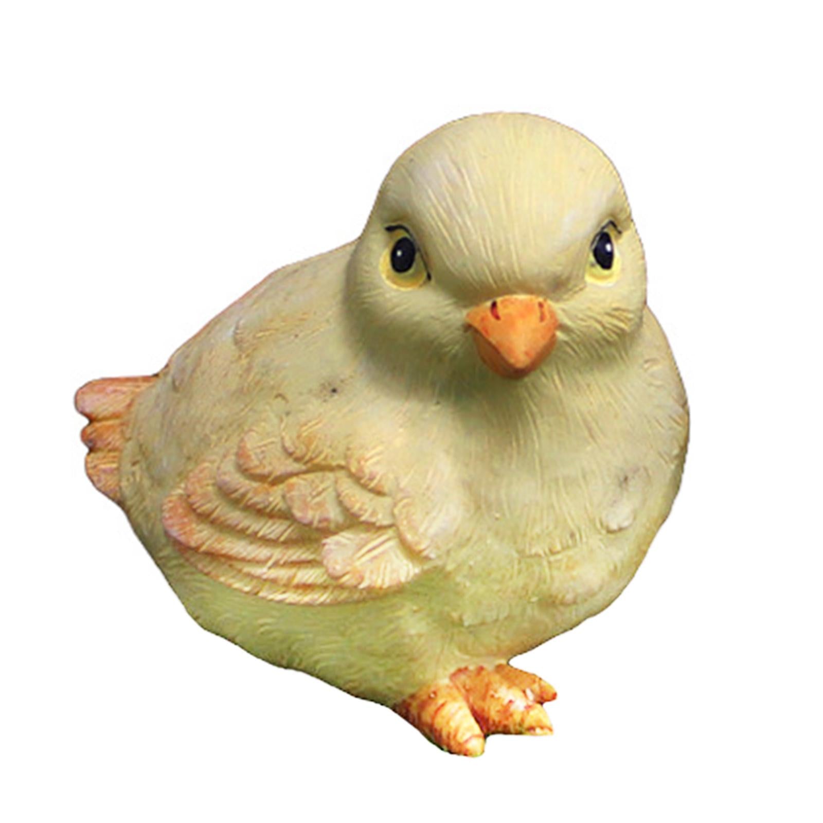 Simulation Garden Statues Chick Sculpture Cute Animal Figurine Resin Crafts .3x6x6.5cm