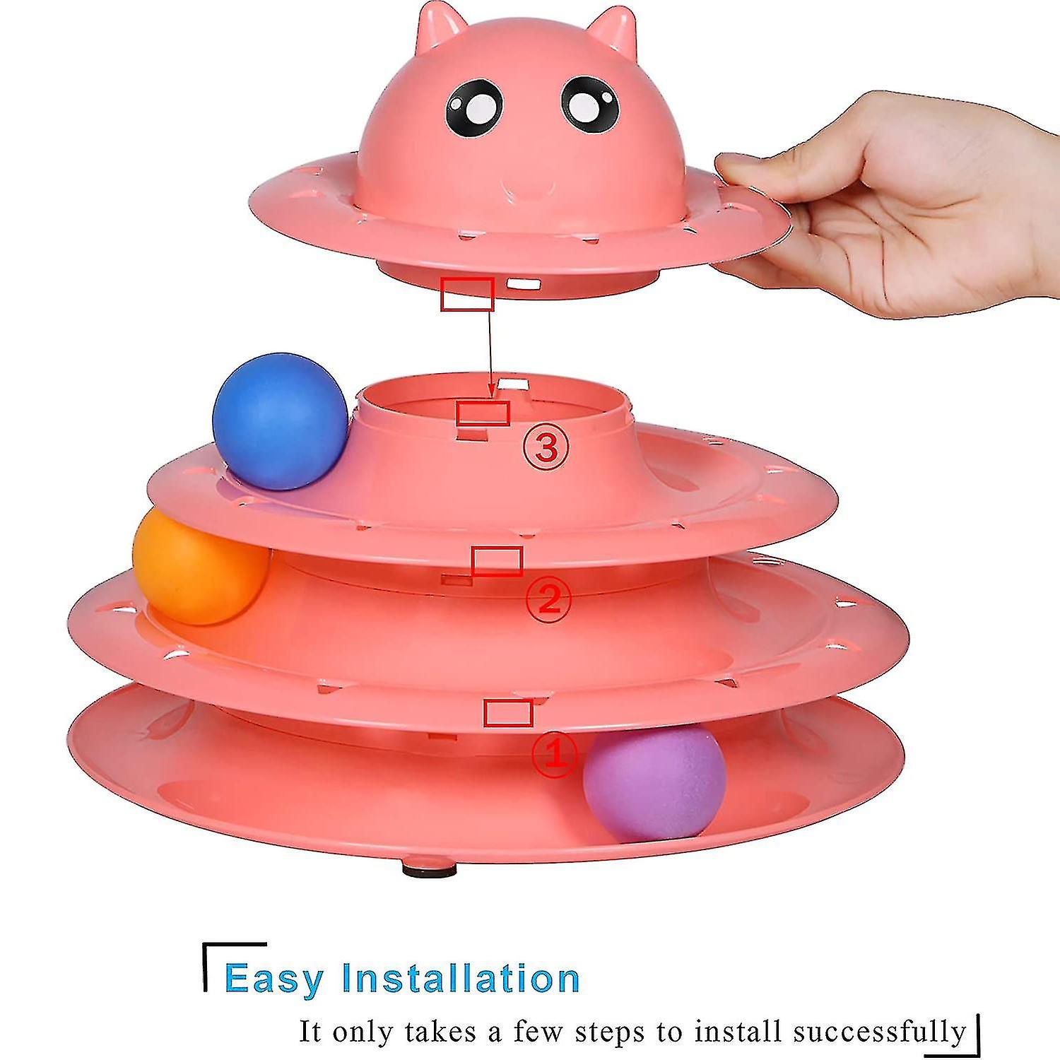 Cat Toy 3/4 Levels Tower Tracks Cat Toys Interactive Cat Intelligence Training Amusement Plate Cat Tower Pet Products Cat Tunnel