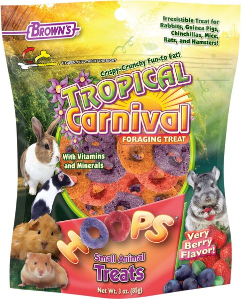 Brown's Tropical Carnival Hoops Strawberry Flavor Small Animal Treats