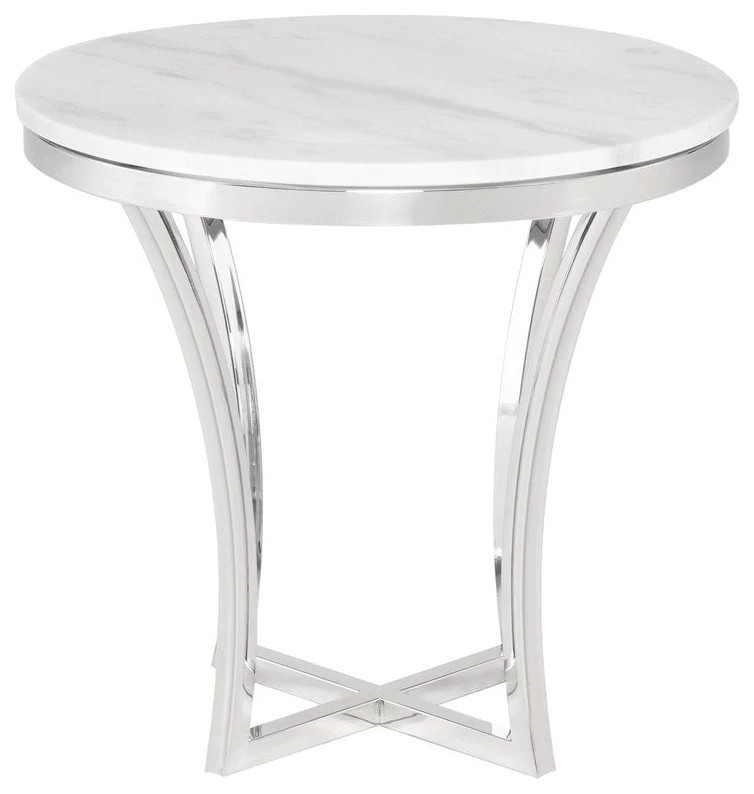 Talia White Marble Side Table   Contemporary   Side Tables And End Tables   by Virgil Stanis Design  Houzz