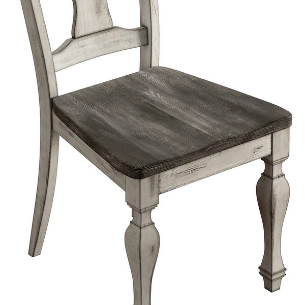 Eleanor Grey Two-Tone Square Turned Leg Wood Dining Chairs (Set of 2) by iNSPIRE Q Classic