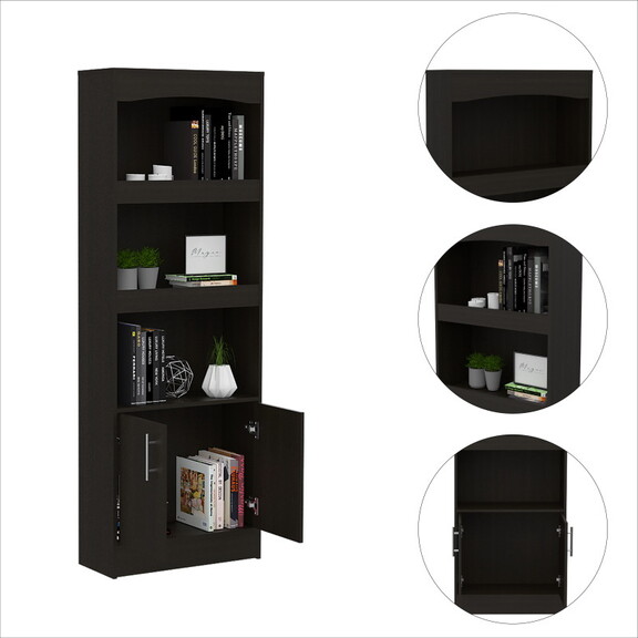 Simma Bookcase  Metal Hardware  Three Shelves  Dou...