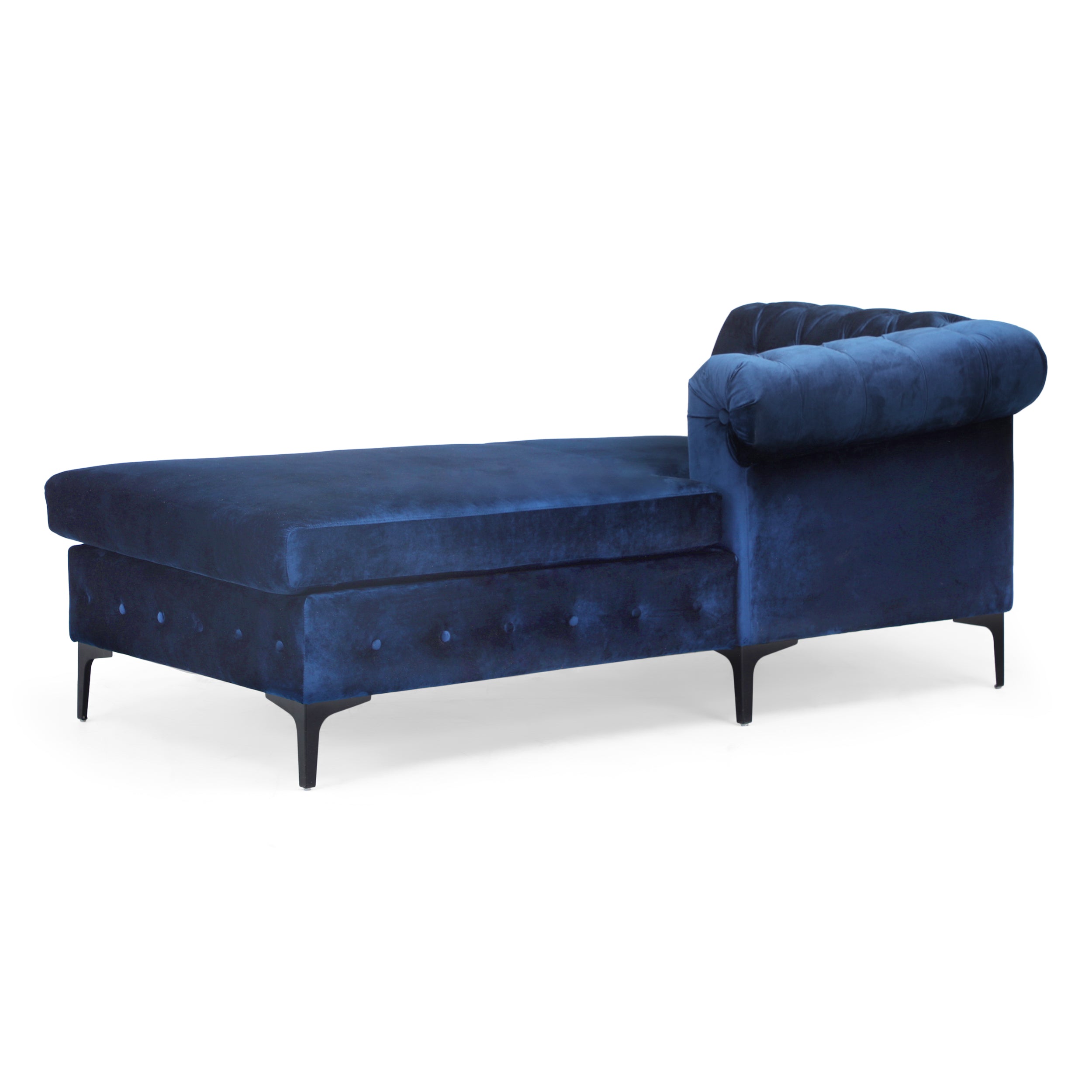 Juelz Contemporary Velvet 3 Seater Sectional Sofa with Chaise Lounge