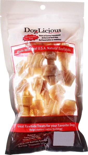 Canine's Choice DogLicious Rawhide Mini-Bones Dog Treats， 12 count