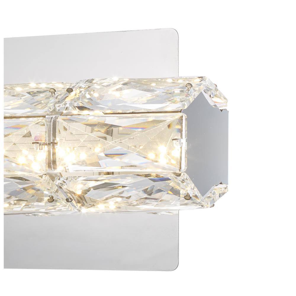 Home Decorators Collection Keighley Integrated LED Chrome and Crystal Indoor Wall Sconce Light Fixture C6360