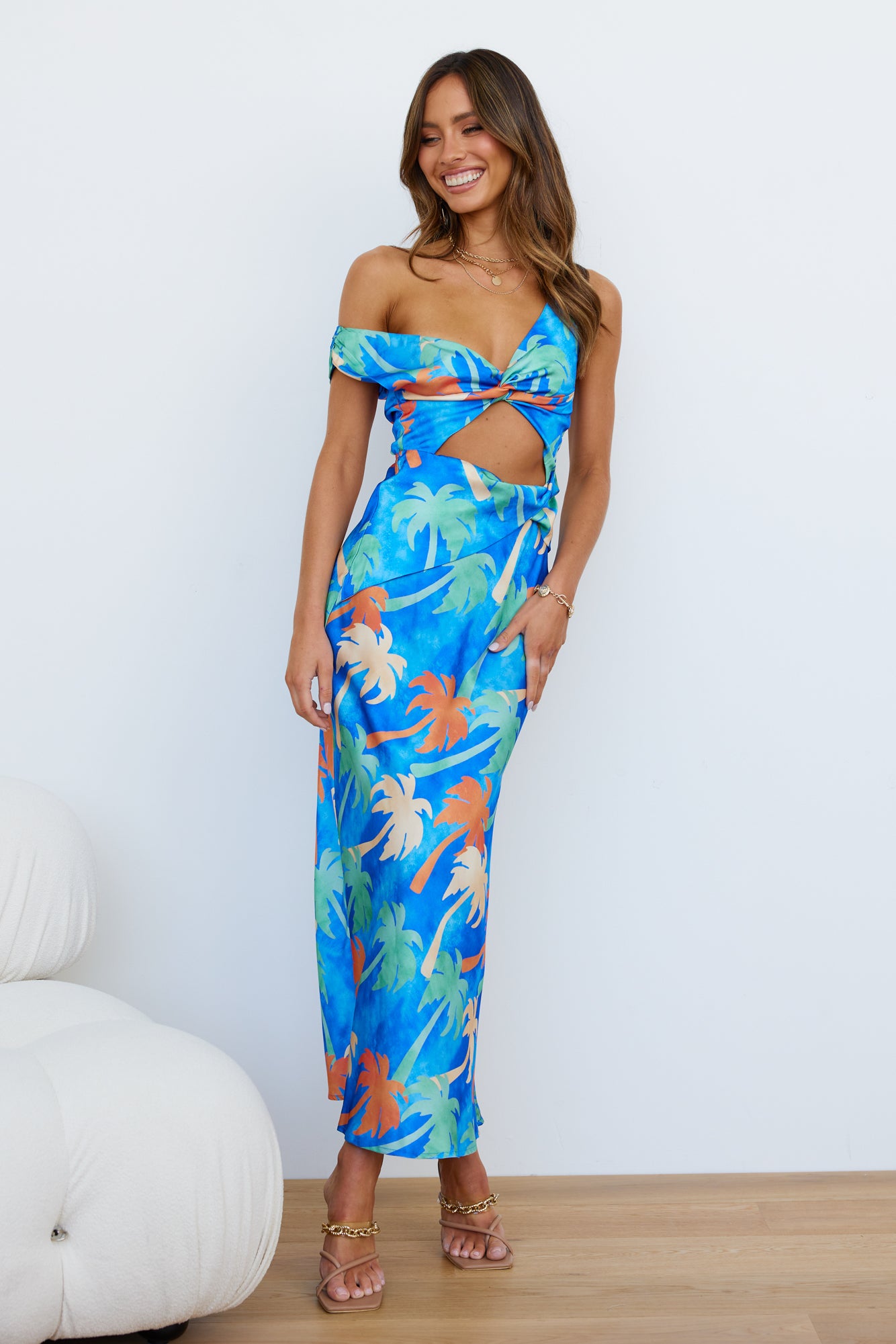 Playing The Field Maxi Dress Blue