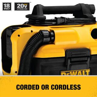 DW 2 Gal. MAX CordlessCorded WetDry Vacuum and (1) 20V MAX Compact Lithium-Ion 2.0Ah Battery DCV581Hwb