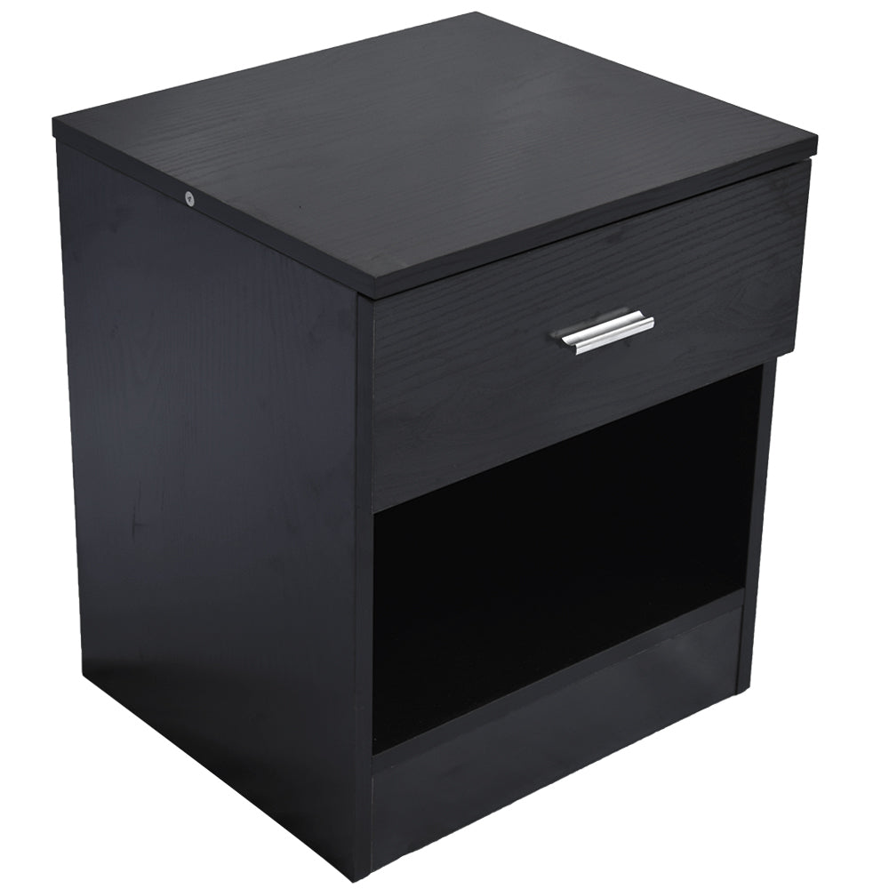 UBesGoo 1 Drawer Night Stand Storage Cabinet Bedside Table Bedroom Furniture Black New