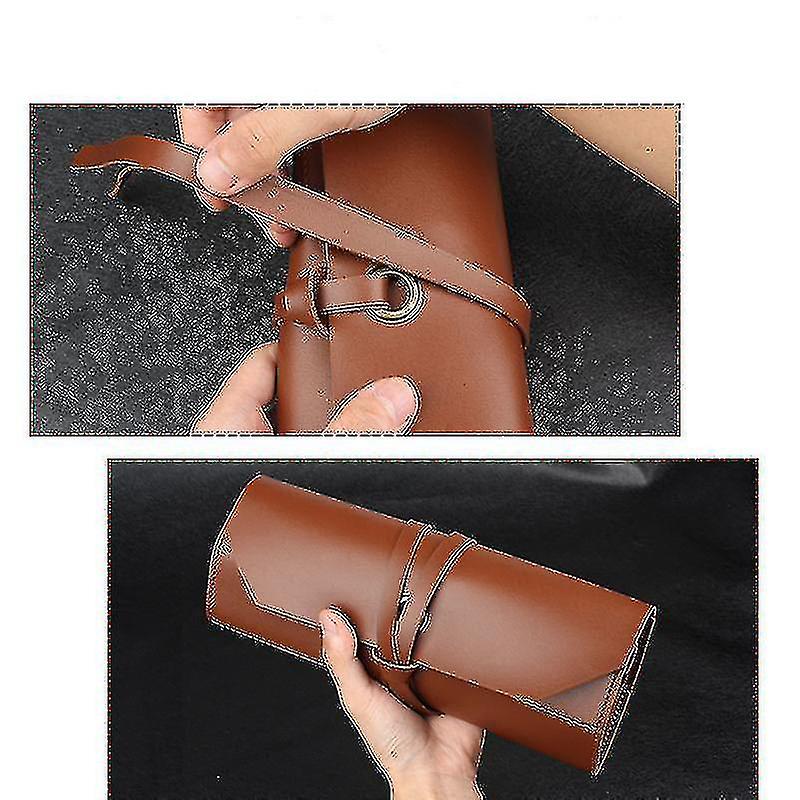 Leather Double-layer Thickened Tool Storage Roll Bag Hardware Dual-purpose Wrench