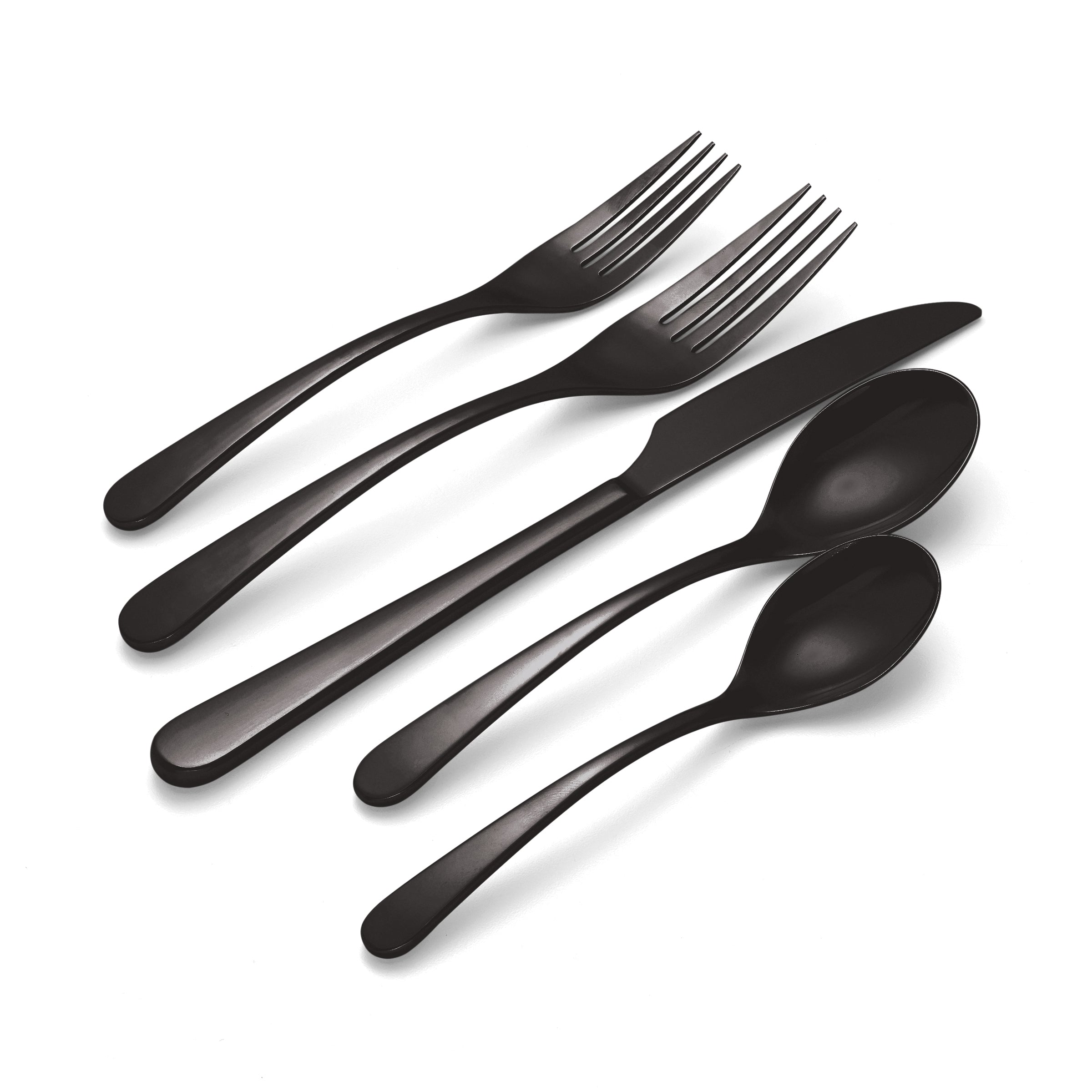 Kenbrook Black 20 Piece Everyday Flatware Set