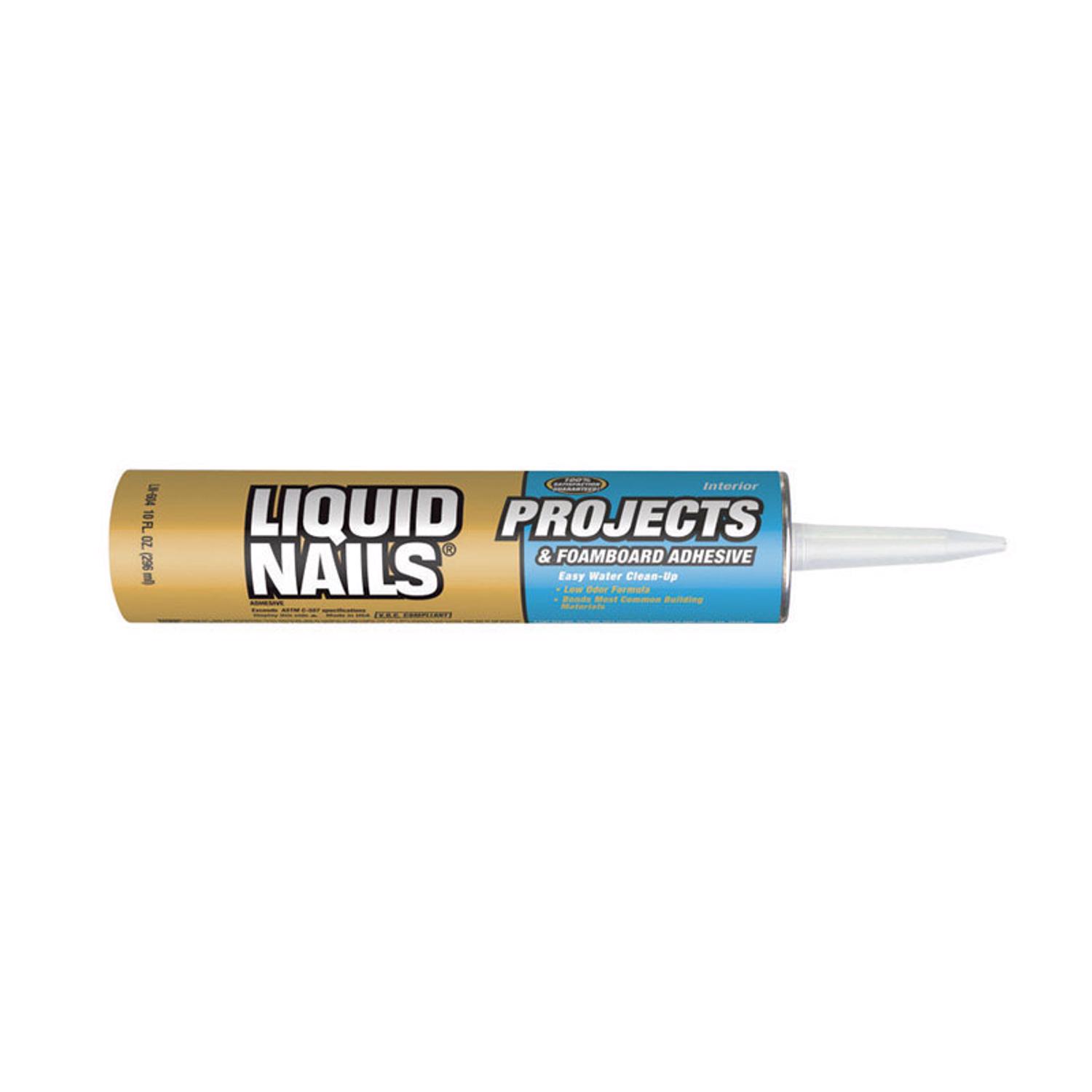 Liquid Nails Projects \u0026 Foamboard High Strength Latex Adhesive 10 oz