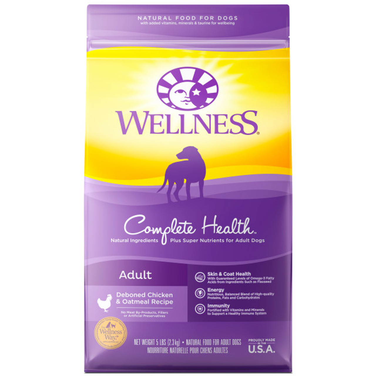 Wellness Complete Health Chicken and Oatmeal Dog Food 5 Lb. Bag