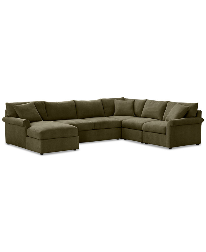 Furniture Wrenley 138 5-Pc. Fabric Modular Chaise Sectional Sofa