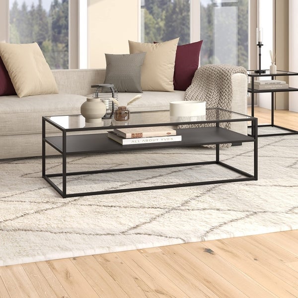 Ada 54'' Wide Rectangular Coffee Table in Blackened Bronze - as picture