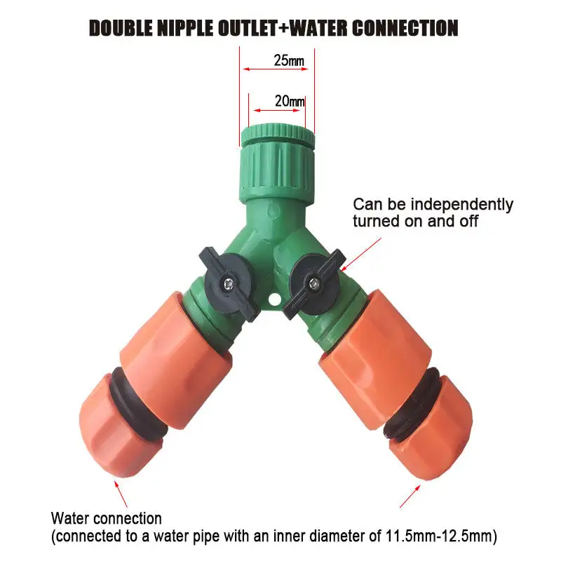Household faucet Y-type three-way quick-connect diverter hose quick-co