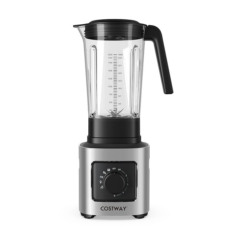 1500W 5-Speed Countertop Smoothie Blender with 5 Presets and 68oz Tritan Jar-Silver