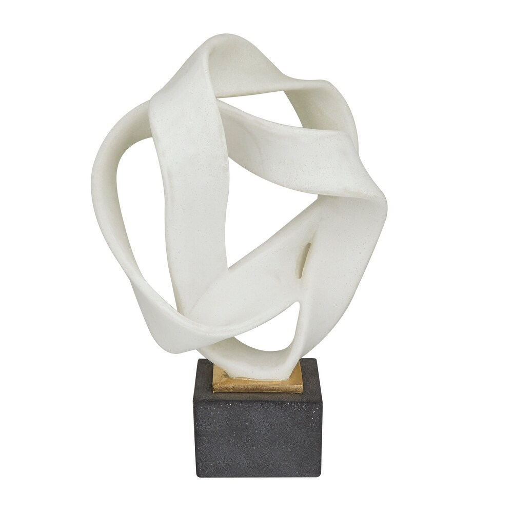 White Polystone Contemporary Abstract Sculpture