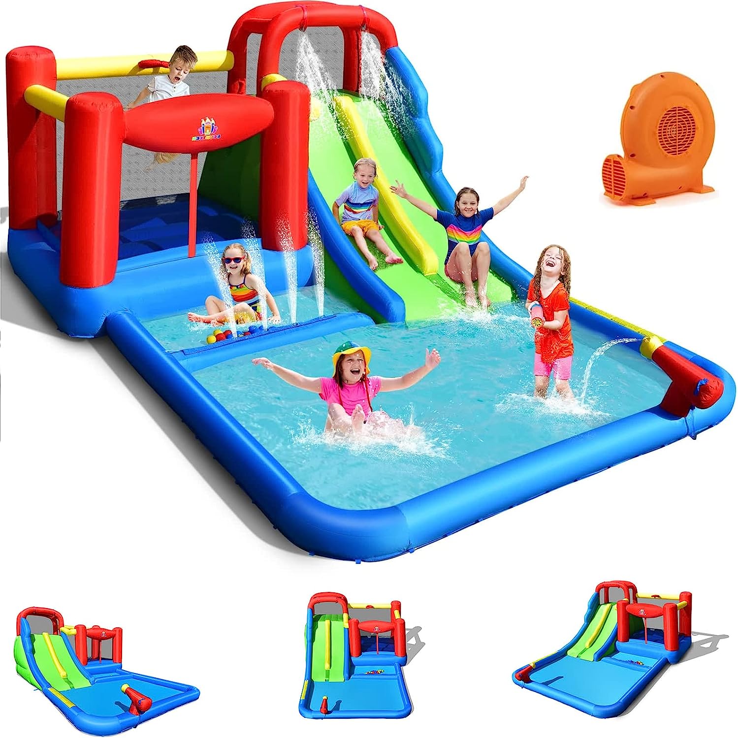 Inflatable Water Slide Park, Kids Giant Water Park Jumping Castle