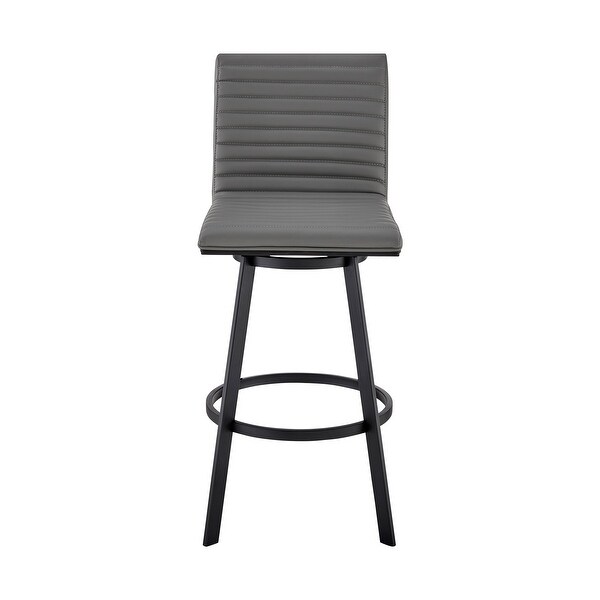 Jermaine Swivel Bar or Counter Stool in Faux Leather with Metal Frame