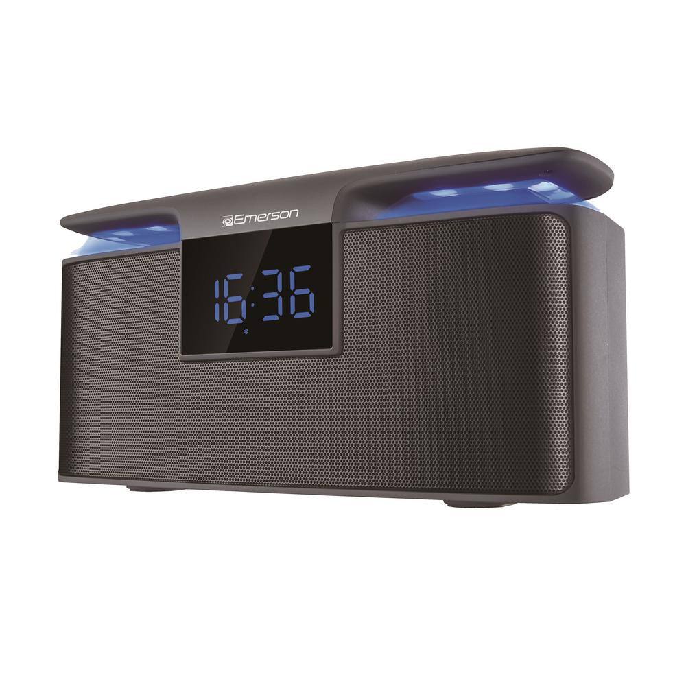 Emerson Portable Bluetooth Speaker with 12-Watt Stereo Dual Alarm Radio and Night Light ER-BT200