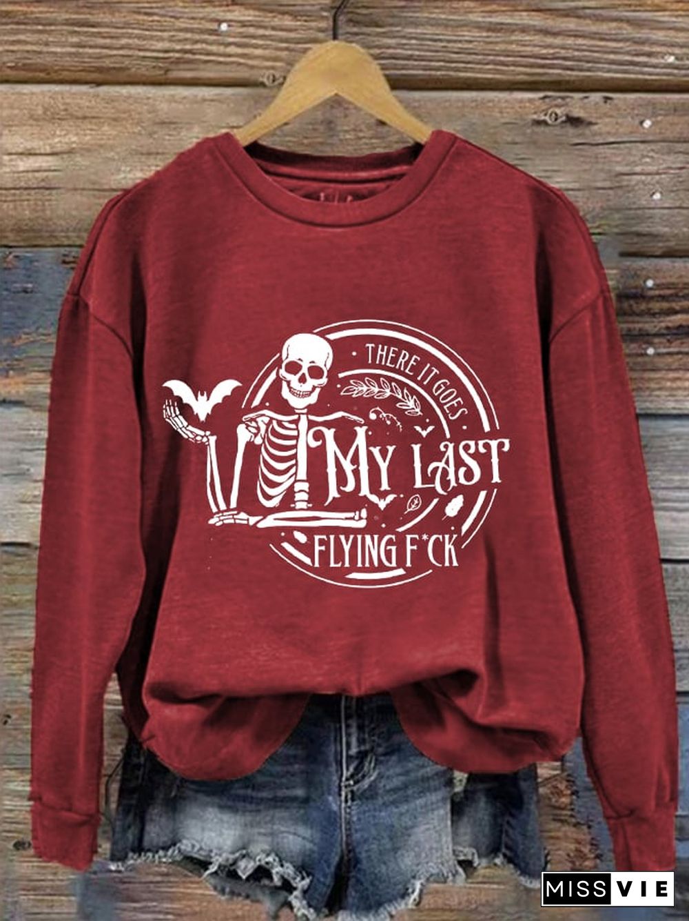 Women's Funny Halloween There It Goes, My Last Flying F*ck Casual Sweatshirt