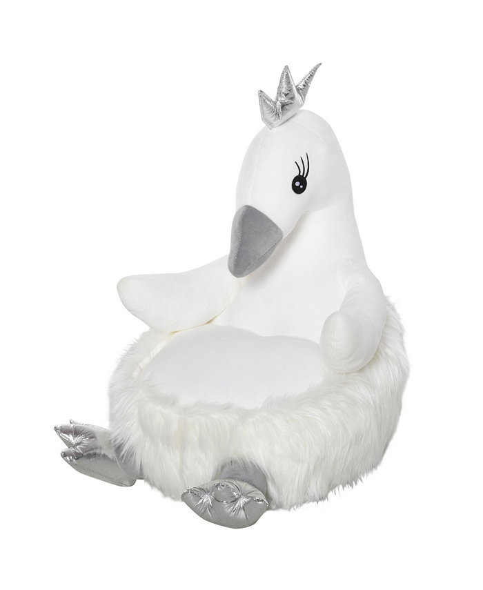 Qaba Sofa for Kids Stuffed Cartoon Swan for Toddler 18-36 Months  White