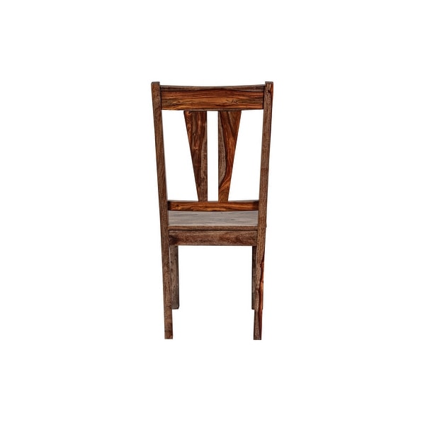 Wanderloot Kalispell Solid Sheesham Wood Dining Chair， Natural