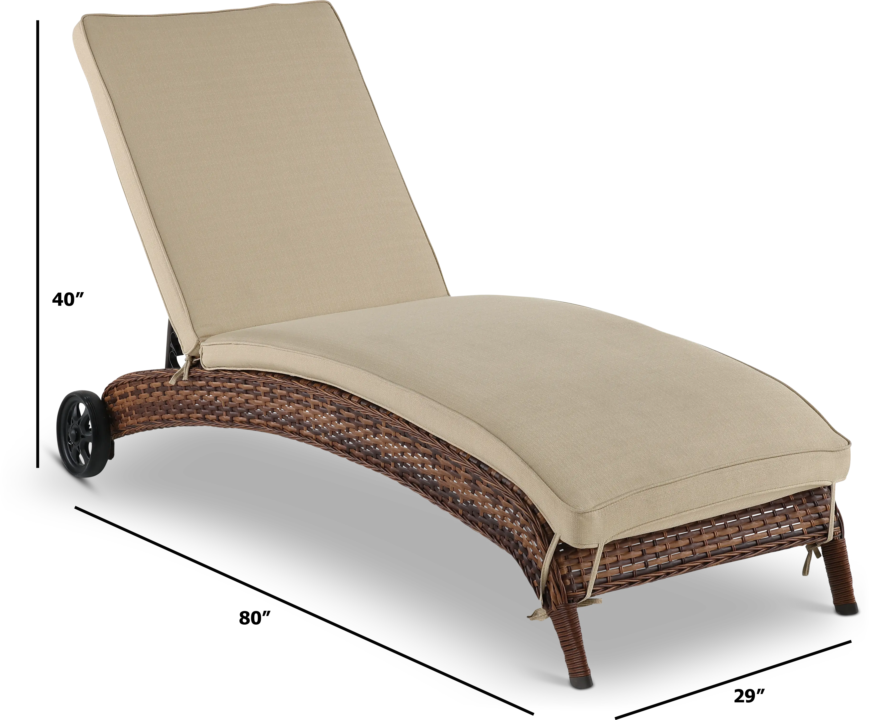 Appia Linen Patio Chaise Lounge Chair