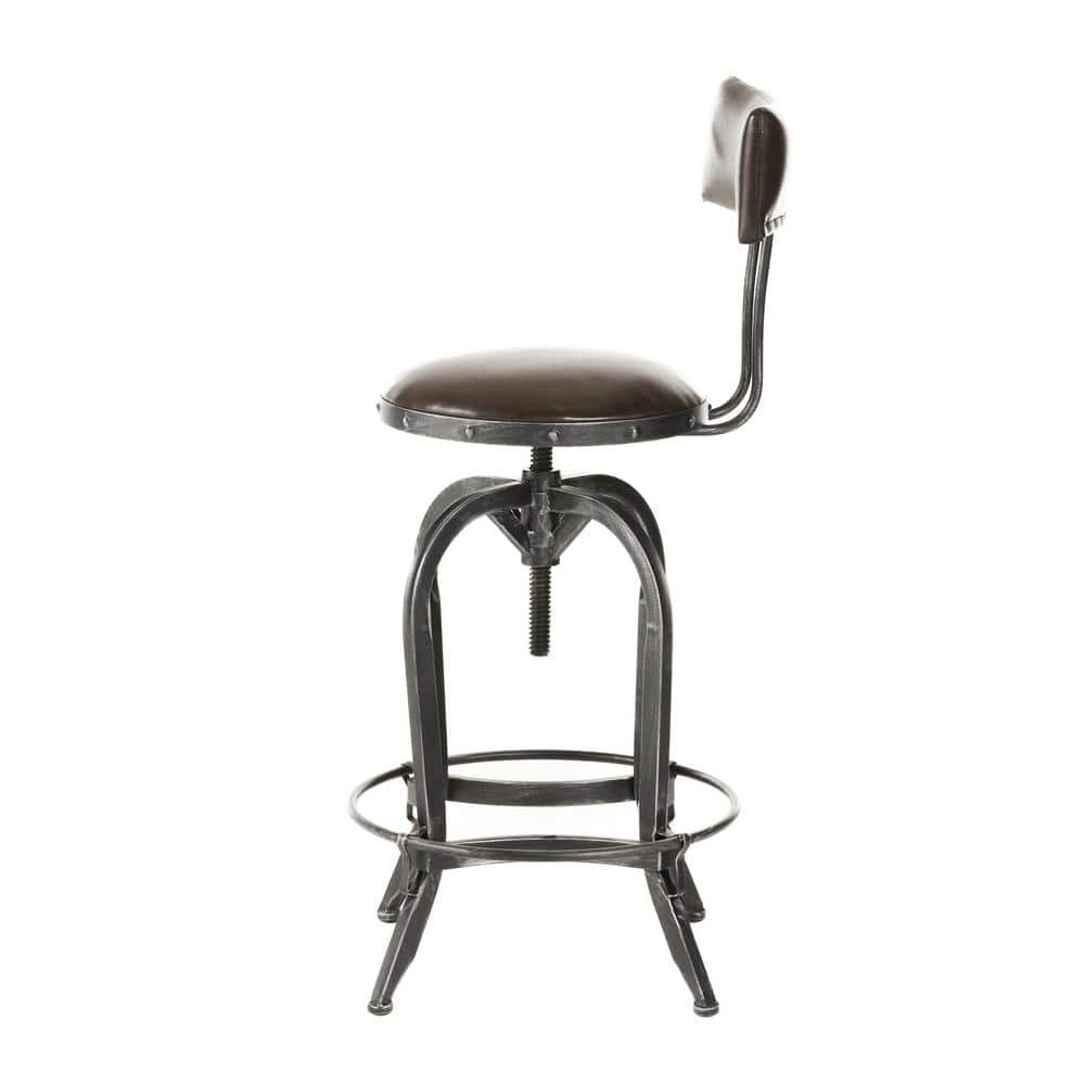 Noble House Vlippu 39 in. Brown Adjustable Bar Stool 8120