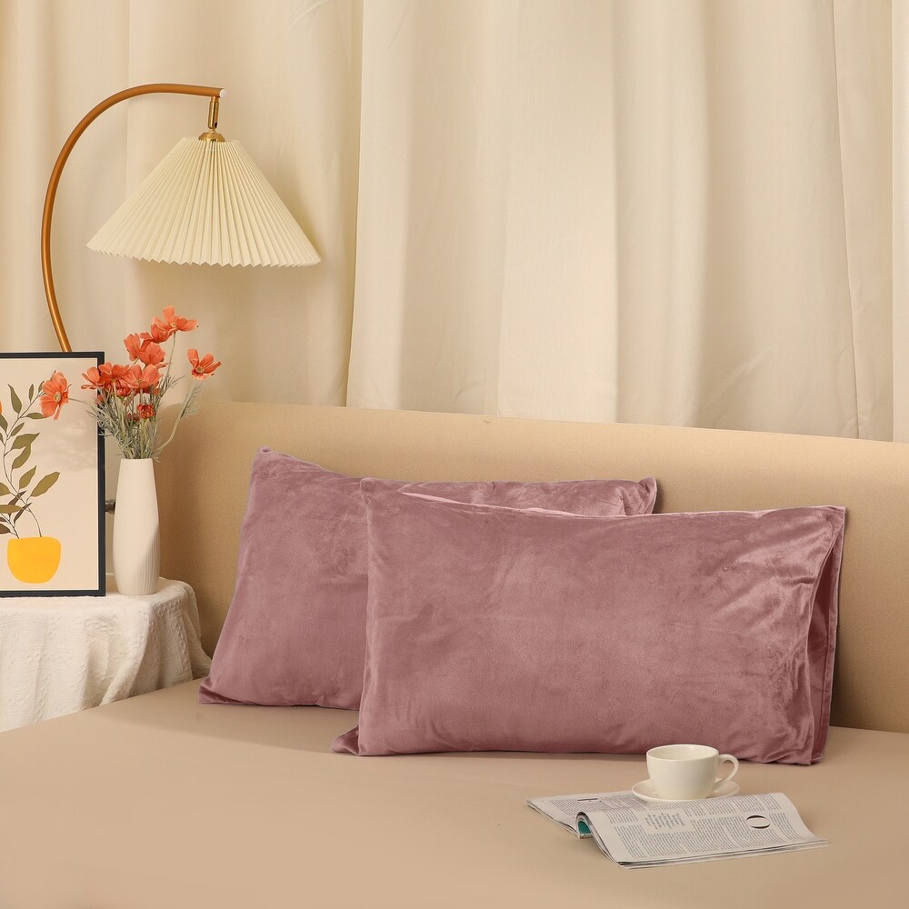 Velvet Envelope Closure Soft and Durable Pillowcases 2 Pcs